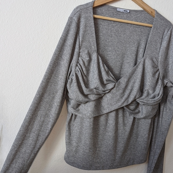 Fashion Nova Twisted For You Gray Sweater 2x - Picture 3 of 8